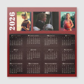 2026 Kalender 3 Fotocollage Magnet-Karte Magnetkarte (Vorderseite)