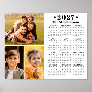 2026 Kalender 3 FotoCollage Personalisiertes Poste Poster