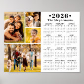 2026 Kalender 4 Foto Collage Personalisiertes Post Poster (Vorne)