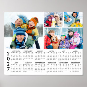 2026 Kalender 4 FotoCollage Personalisiertes Poste Poster
