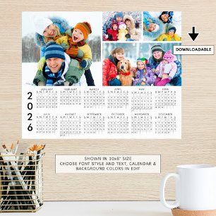 2026 Kalender 4 FotoCollage Personalisiertes Poste Poster