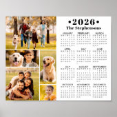 2026 Kalender 5 Foto-Collage Personalisiertes Post Poster (Vorne)
