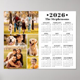 2026 Kalender 5 Foto-Collage Personalisiertes Post Poster