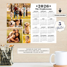 2026 Kalender 5 Foto-Collage Personalisiertes Post