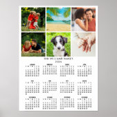 2026 Kalender 6 Foto Collage Modern Poster (Vorne)