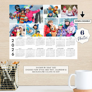 2026 Kalender 6 Foto-Collage Personalisiertes Post Poster