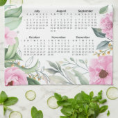 2026 Kalender Aquarell Eukalyptus Rosa Geschirrtuch (Gefaltet)