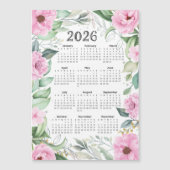 2026 Kalender Aquarell Eukalyptus Rosa Magnetkarte (Vorderseite)