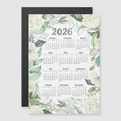 2026 Kalender Aquarell Eukalyptus Weiße Blüte Magnetkarte (Vorne/Hinten)