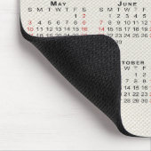 2026 Kalender Beige Faux-Canvas-Textur Mousepad (Ecke)