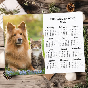 2026 Kalender Benutzerdefinierte Foto Haustiere Hu Feiertagspostkarte