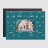 2026 Kalender Benutzerdefiniertes Foto Aquamarin B Magnetkarte (Vorne/Hinten)