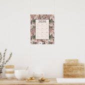 2026 Kalender Blumenmuster Poster (Küche)