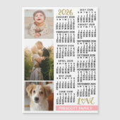 2026 Kalender Blush Pink Gold Benutzerdefinierte F Magneteinladung (Vorderseite)