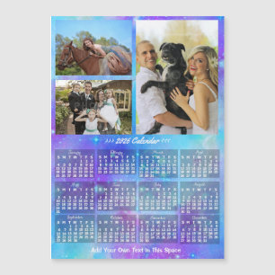 2026 Kalender Boho Watercolor Benutzerdefiniertes  Magnetkarte