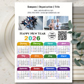2026 Kalender Business 2 Foto Logo QR Magnetic Magnetkarte