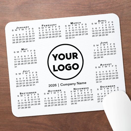 2026 Kalender Business Company Logo-Maus-Pad Mousepad