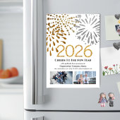 2026 Kalender Business Festivals Feuerwerke Gold Magnetkarte