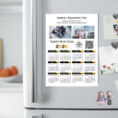 2026 Kalender Business Foto Logo QR Black Magnet