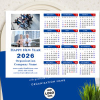 2026 Kalender Business-Logo-Foto Blau Minimalistis