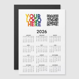 2026 Kalender Business Logo QR Code Magnetkarte