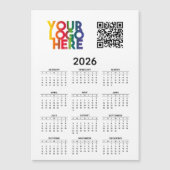 2026 Kalender Business Logo QR Code Magnetkarte (Vorderseite)