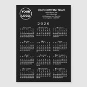 2026 Kalender Business-Logo Text Schwarze Karte (Vorderseite)