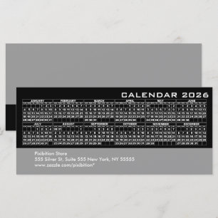 2026 Kalender Business Rack Card Schwarz