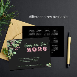 2026 Kalender Business Unternehmen Neujahr Urlaub Mitteilungskarte