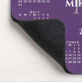 2026 Kalender Chic Monogramm Name auf Lila Mousepad (Ecke)