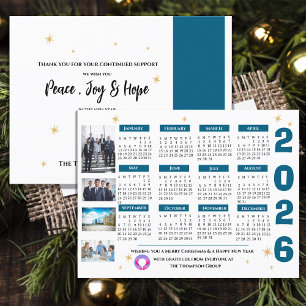 2026 Kalender Corporate Business mit Firmenlogo Feiertagspostkarte