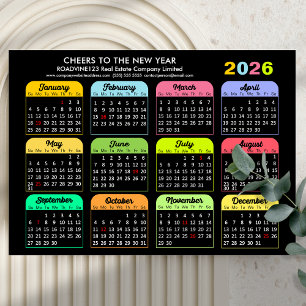 2026 Kalender Corporate Moderne Black Magnetic Car Magnetkarte