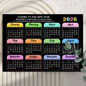 2026 Kalender Corporate Moderne Black Magnetic Car Magnetkarte