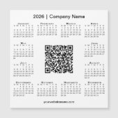 2026 Kalender Custom Business QR Code White Magnet (Vorderseite)