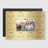 2026 Kalender Custom Foto Gold Foil Family Magnet (Vorne/Hinten)