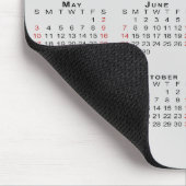 2026 Kalender Einfach Grau Schwarz Rot Mousepad (Ecke)