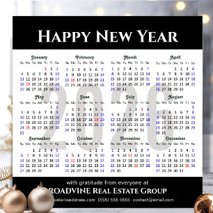 2026 Kalender Einfache Black Business-Magnetkarte Magnetkarte