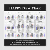 2026 Kalender Einfache Black Business-Magnetkarte Magnetkarte (Vorderseite)
