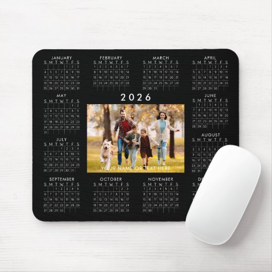 2026 Kalender Eins Foto Personalisierte benutzerde Mousepad (Mit Mouse)