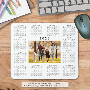 2026 Kalender Eins Foto Personalisierte benutzerde Mousepad