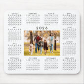 2026 Kalender Eins Foto Personalisierte benutzerde Mousepad (Vorne)