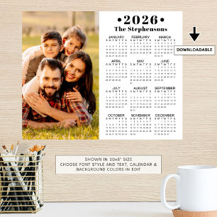 2026 Kalender Eins Foto Personalisiertes Poster
