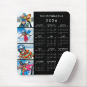 2026 Kalender Familie 4 Foto Personalisierte Farbe Mousepad (Mit Mouse)