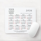 2026 Kalender Firmenkundenspezifische Firmenlogos Mousepad (Mit Mouse)