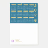 2026 Kalender Firmenlogo & Kontaktinformationen Aq Post-it Klebezettel (Vorderseite)