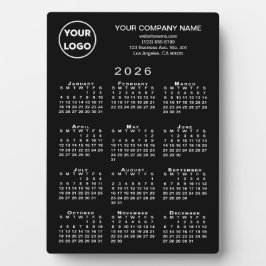 2026 Kalender Firmenlogo Text Schwarzer Desktop Fotoplatte