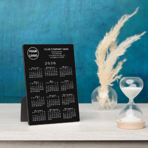 2026 Kalender Firmenlogo Text Schwarzer Desktop Fotoplatte
