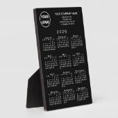 2026 Kalender Firmenlogo Text Schwarzer Desktop Fotoplatte (Seite)