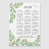 2026 Kalender Floral Eukalyptus Custom Magnet (Vorderseite)