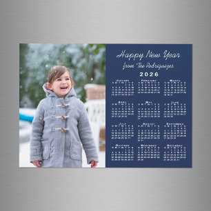 2026 Kalender Foto Frohes New Year Navy Magnet